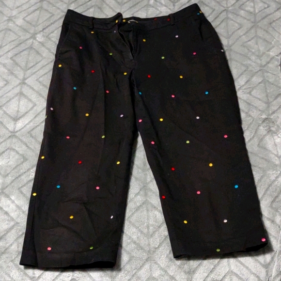 Briggs New York Pants - Briggs New York black multicolor confetti capris